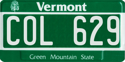 VT license plate COL629
