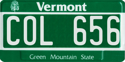 VT license plate COL656