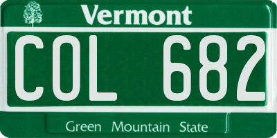 VT license plate COL682