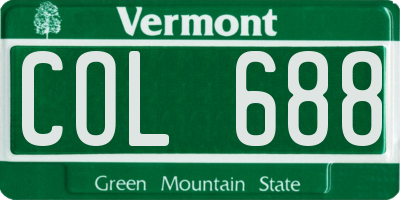 VT license plate COL688