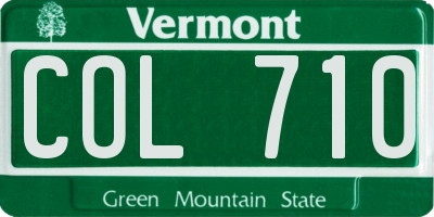 VT license plate COL710
