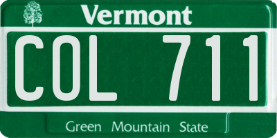 VT license plate COL711