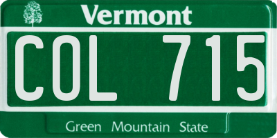 VT license plate COL715