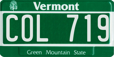 VT license plate COL719