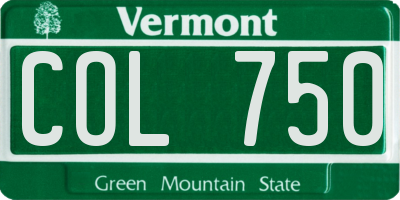 VT license plate COL750