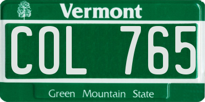 VT license plate COL765