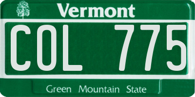 VT license plate COL775