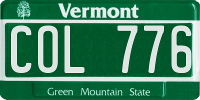 VT license plate COL776