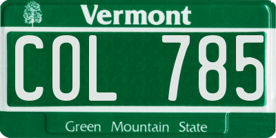 VT license plate COL785