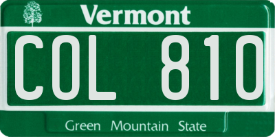 VT license plate COL810