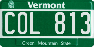 VT license plate COL813