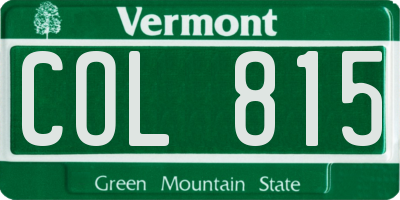VT license plate COL815