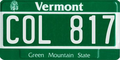 VT license plate COL817