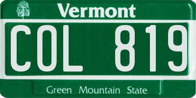 VT license plate COL819