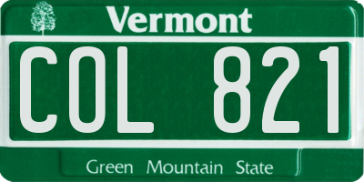 VT license plate COL821