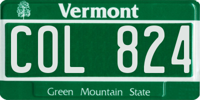 VT license plate COL824
