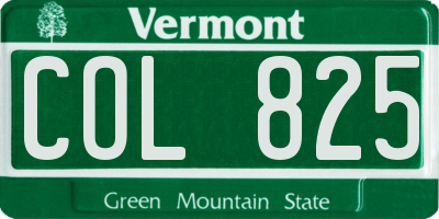 VT license plate COL825