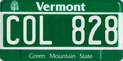 VT license plate COL828