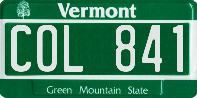 VT license plate COL841