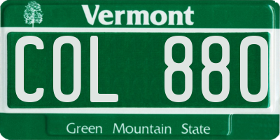 VT license plate COL880