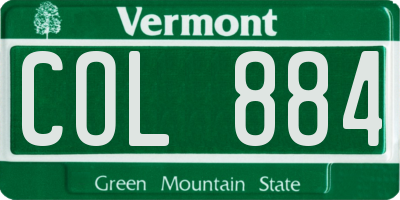 VT license plate COL884