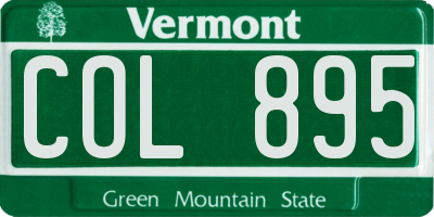 VT license plate COL895