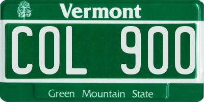 VT license plate COL900