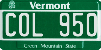 VT license plate COL950