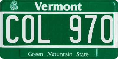VT license plate COL970