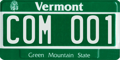 VT license plate COM001