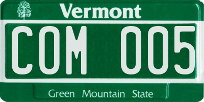 VT license plate COM005