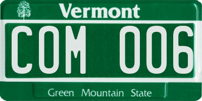 VT license plate COM006