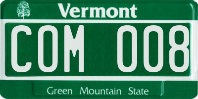 VT license plate COM008