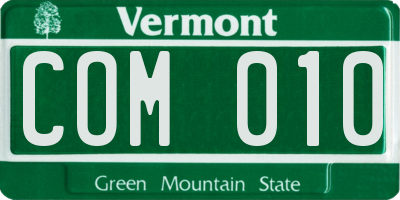 VT license plate COM010