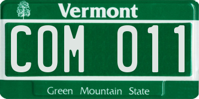 VT license plate COM011