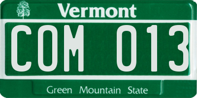 VT license plate COM013