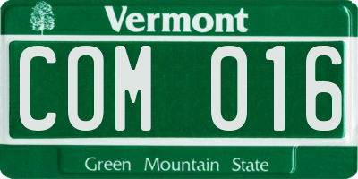 VT license plate COM016