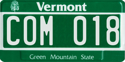 VT license plate COM018