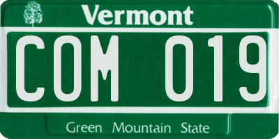 VT license plate COM019