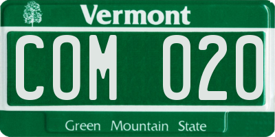 VT license plate COM020
