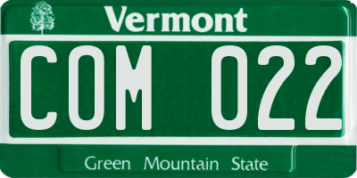 VT license plate COM022