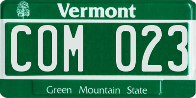 VT license plate COM023