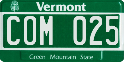 VT license plate COM025
