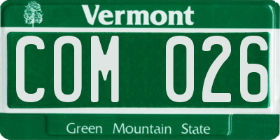VT license plate COM026