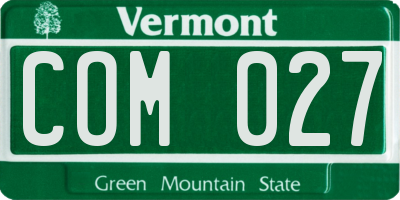 VT license plate COM027