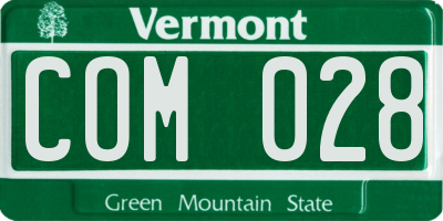 VT license plate COM028