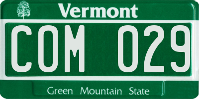 VT license plate COM029