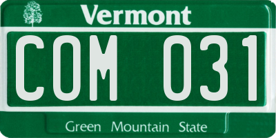 VT license plate COM031
