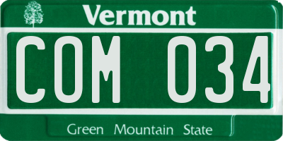VT license plate COM034