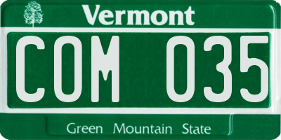 VT license plate COM035